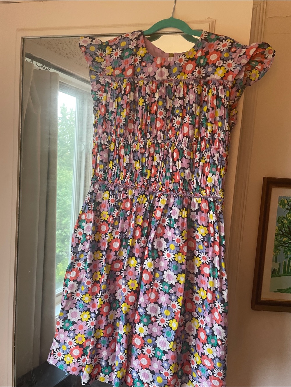 Girls 14 Crewcuts metallic floral midi dress